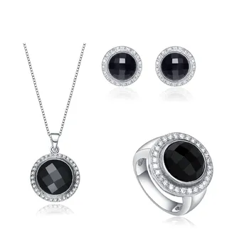 Du Bai Silver Agate Bezzel Setting Jewelry Set