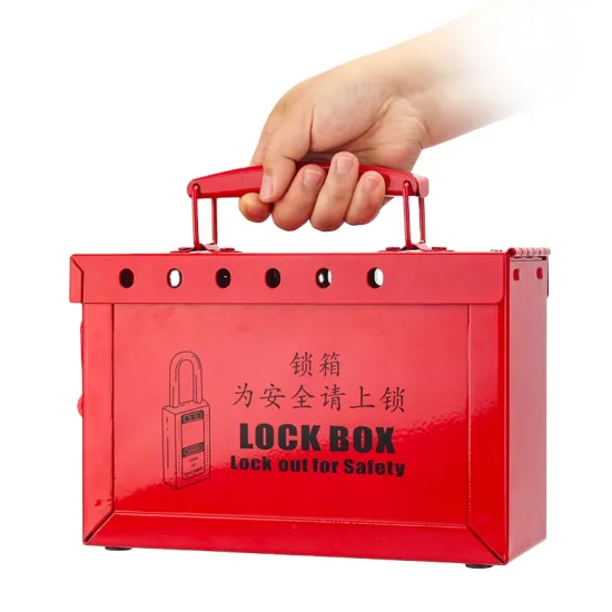 BOZZYS Group Lock Box: Safety Lockout for 12 Padlocks with Stainless Steel Handle and High-Temperature Spray Surface