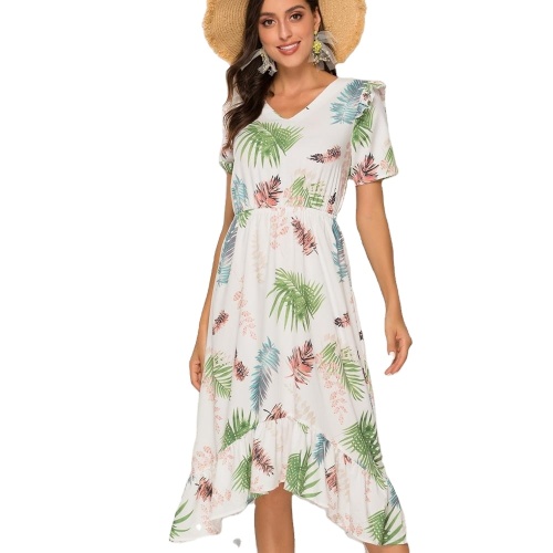 sweet floral Short Dress lady Summer Dresses