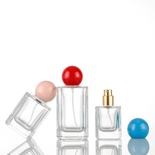 Square Thick Glass Perfume Bottle WIth Ball Cap