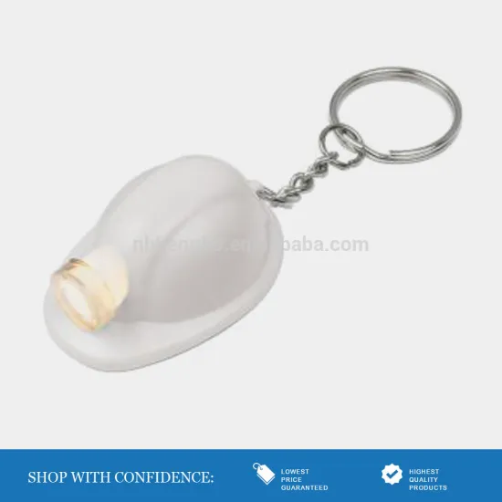 white plastic helmet led keychain bottle opener key ring