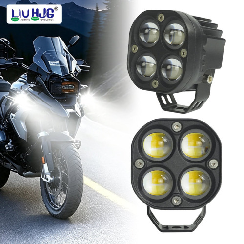 12-80V 4 Lens Front bike Motorcycle LED Spot Light Driving Fog Light