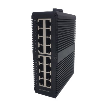 Perindustrian Ethernet Switch 16 Pelabuhan Fiber Optic DIN