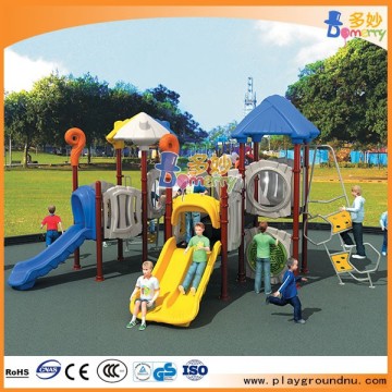 Children colorful plastic play house combo slide plastic toy for outdoor garden