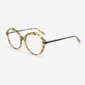 Oval Acetate And Metal Combined Women's Optical Frames 23A3167