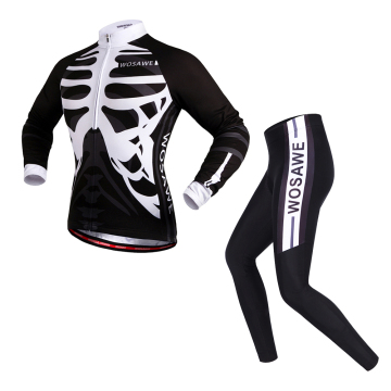 Custom Design Skull Long Sleeves Cycling Jersey Set