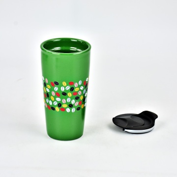 ceramic custom souvenir mug with plastic cap