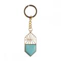 Natural crystal pendant fashion women's pentagonal shield Necklace key chain Earring Jewelry