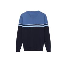 Men's Knitted Multi-Color Striped Crew-neck Pullover