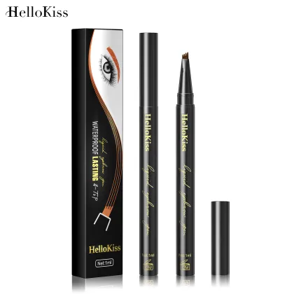 Private Label Waterproof Eyebrow Pencil with Brush - Thin Brow Pencil & Powder Makeup Cosmetics