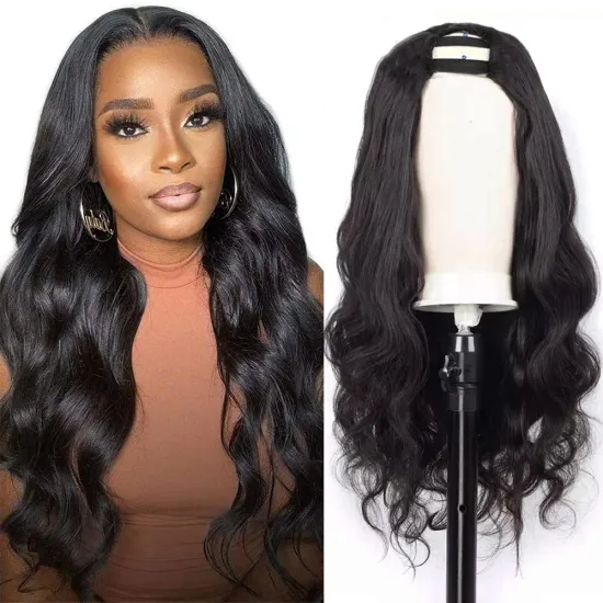 China Natural Color Long Swiss Lace Body Hair Wig For Black Women 100% Raw Indian Human Hair Lace Front Wig