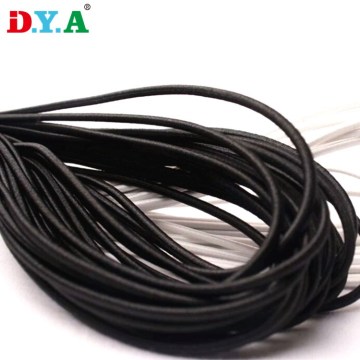 1mm/2mm/3mm/4mm/5mm preto/branco redondo cabo elástico de borracha de ligação corda