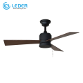 Ventilador de techo de ratán negro LEDER