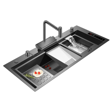 CE Hydro Purification Black Nano Waterfall Kitchen Sink