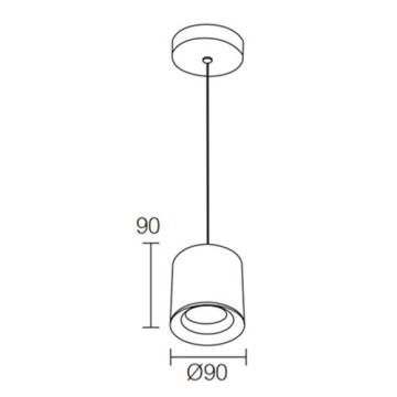 LEDER Cylindrical White 12W LED Downlight