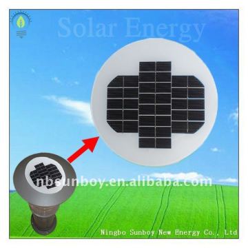 Glass laminated round solar panel