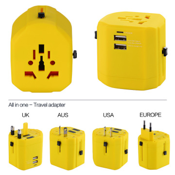 High-level 5v 2a universal adaptor for travel with dual usb led charger