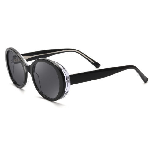 China Black Round UV400 Acetate Sunglasses Manufactory