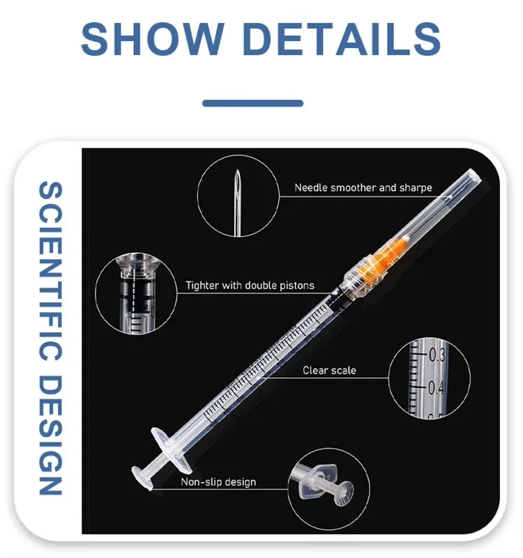 Fabrika Fiyat Toptan Tıbbi Sarf Malzemeleri Tıbbi Steril Şırınga 1ml 3ml 5ml Tek Kullanımlık