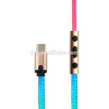 gadgets 2017 type C plug stereo earphone fancy shoelace earphone with custom logo
