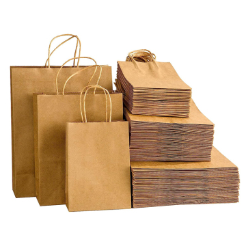 Custom Kraft Paper Bags with Printed Logo for Gift Shopping Packing