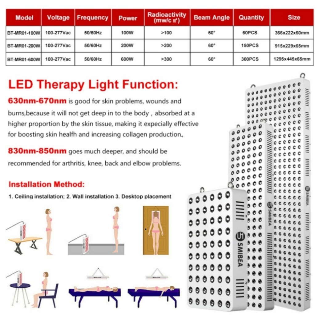 660 850nm Red And Infrared Light Physical Therapy