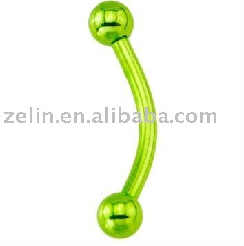 Light Green Electro Titanium body piercing eyebrow jewelry
