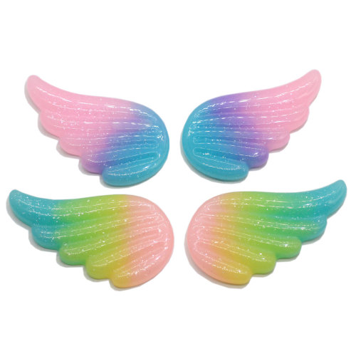 Cute Gradient Glitter Angel Wings Kawaii Flatback Resin Cabochon For Diy Phone Decor Scrapbook Embellishment