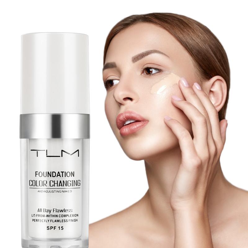 TLM 30ML Color Changing Foundation Makeup Base Liquid Cover Concealer Longlasting Makeup Nourishing Skin Care Foundation TSLM1