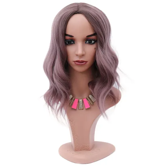 Wholesale Short Bang Wavy Synthetic Wigs Adjustable Heat Resistant Natural High Quality Artificial Cosplay For Black Women