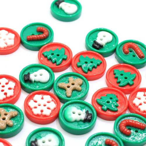 100Pcs Mix Design Resin Christmas Buttons 2 Hole Sewing Button Kid's Scrapbooking DIY Craft Wedding Decoration Christmas Style