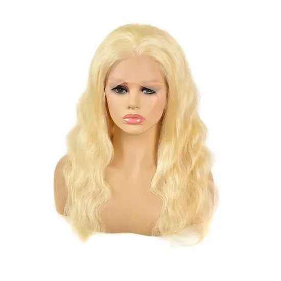 10A Grade Brazilian Human Hair Lace Front Wig 13x6 Swiss Lace 180% Density 613 Blonde Lace Front Wig