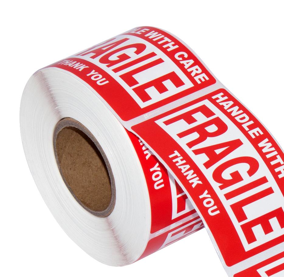 Fragile label handling sticker