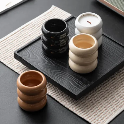 Nordic Indoor Home Decor: Ceramic Candle Containers & Aromatherapy Cups