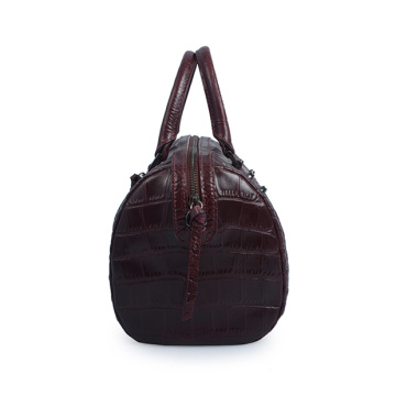 Daily Zip-Top Leather Tote Boston Bag Crocodile