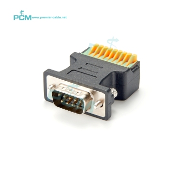 RS485 RS422 to DB9 Male Adapter with 9Pin Spring Terminal Block Converter