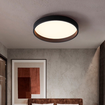 Modern Round 30W Minimalist Sand Black LED Ceiling Light