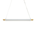 LEDER houten rechthoekige hanglamp