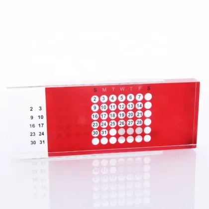 Acrylic Perpetual Calendar Red