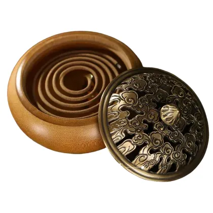 Unique Retro Bamboo Zen Fragrance Plate Incense Burner for Agarwood Tea Rooms & Yoga Studios