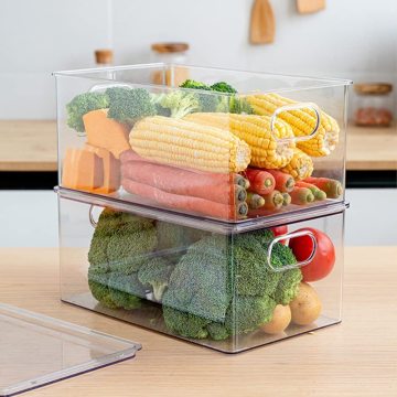 Refrigerator Organizer Bins and Food Containers for Fridge, Cabinets, Kitchen, Bathroom, Office, Closet