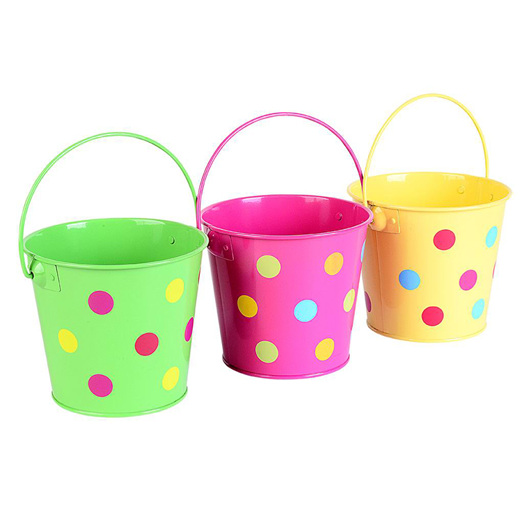 Kids decorative galvanized storage metal small bucket