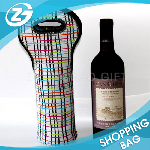 New Arrival Custom Promotional Wine Neoprene Bottle Sleeve Cooler Tote Wine Bag