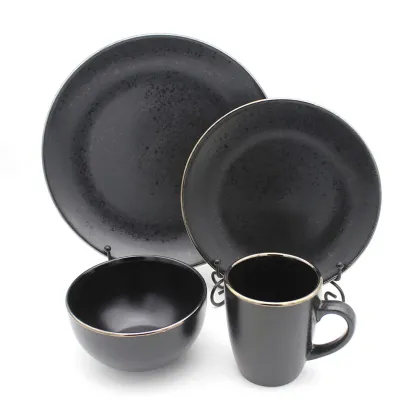 vintage style ceramic plate set black ceramic plate morocco dishwasher safe