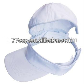 Cotton Baseball Sun Visor Cap hat With Zipper Removal Top