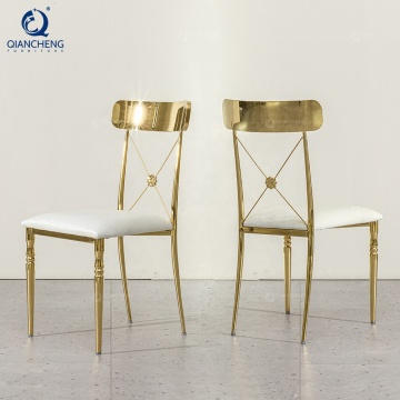 QIANCHENG Wholesale Stacking White PU Leather Fireproof Dining Chairs for Events and Weddings