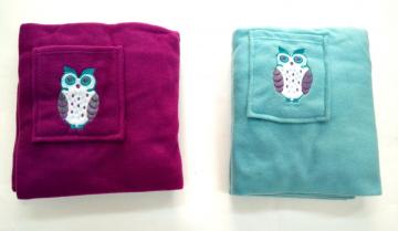 TV Blanket with Owl Embroidery