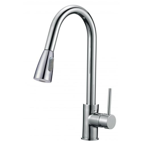 Single Handle Kitchen Faucet Round Brass Pull-out Kitchen Faucet Supplier