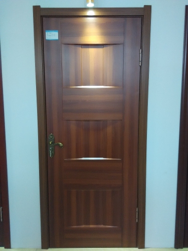 Interior wood door in walnut color