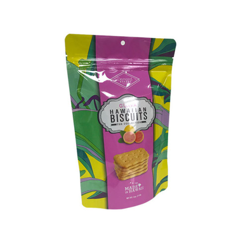 Plastic biscuit bag printed with zipper